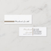 Minimalistisches Schlichtes Weiß Modernes Grullo Mini Visitenkarte (Vorne/Hinten)