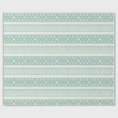 Minimalistisches Schneeflockenmuster auf Mint Gree Geschenkpapier (Flach)
