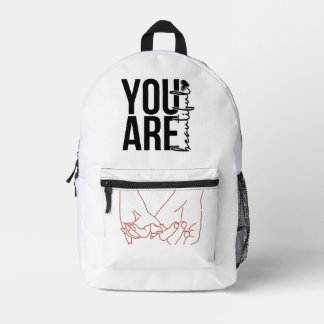 Minimalistisches „Schönes“ Typografie-Design – Sch Bedruckter Rucksack