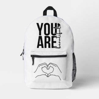 Minimalistisches „Schönes“ Typografie-Design – Sch Bedruckter Rucksack
