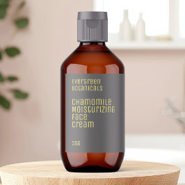 Minimalistisches Schönheitslabel - grau und gelb