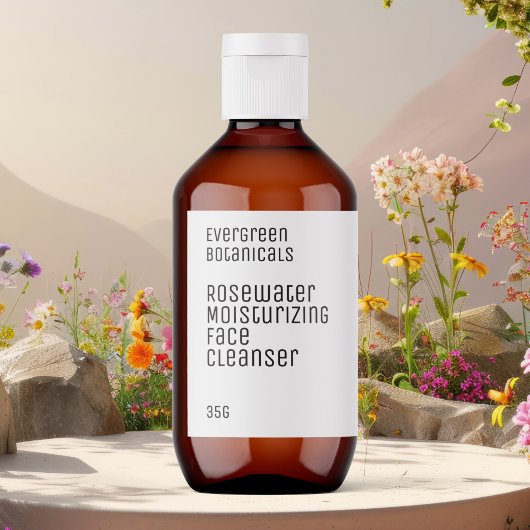 minimalistisches Schönheitslabel - weiß und schwar