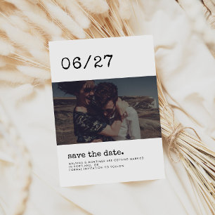 Minimalistisches SchreibmaschinenSave the Date Fot Save The Date