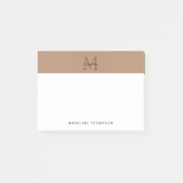 Minimalistisches Schrift-Metallisches Taupe-Gold-M Post-it Klebezettel