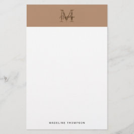 Minimalistisches Schriftzug Metallisches Taupe Gol Briefpapier