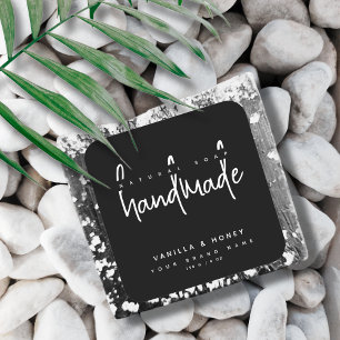 Minimalistisches Schriftzug-schwarzes Handseife-Et Quadratischer Aufkleber