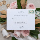 Minimalistisches Schwarz auf Plush White Paisley U Einladung