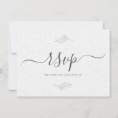 Minimalistisches Schwarz auf Plush White Paisley U Einladung (Vorderseite)