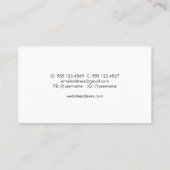 Minimalistisches Schwarz auf Schwarz Modernem Beru Visitenkarte (Rückseite)