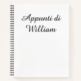 Minimalistisches Schwarz auf Weiß Italienisches Ap Notizblock