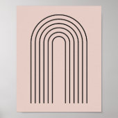 Minimalistisches Schwarz-Bögen-Design Poster (Vorne)