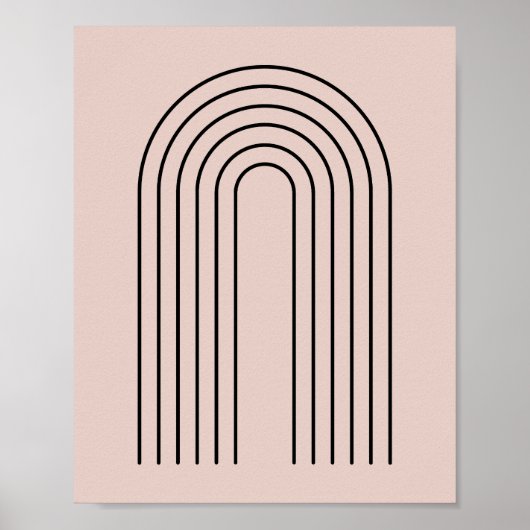 Minimalistisches Schwarz-Bögen-Design Poster (Vorne)