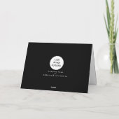 Minimalistisches Schwarz Dankeskarte (Rückseite)