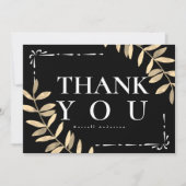 Minimalistisches Schwarz Dankeskarte (Vorderseite)