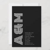 Minimalistisches Schwarz Einladung (Vorderseite)