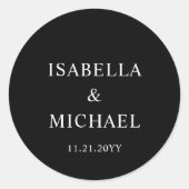 Minimalistisches Schwarz | Gefallen Runder Aufkleber (Vorderseite)