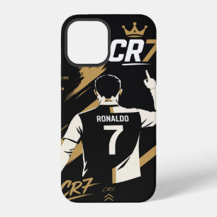 Minimalistisches Schwarz & Gold Fußball Nummer 7 iPhone 12 Hülle