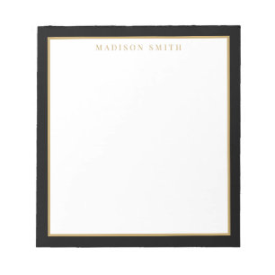 Minimalistisches Schwarz-Gold-Monogramm Notizblock