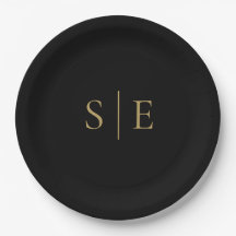 Minimalistisches Schwarz-Gold Monogramm