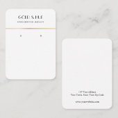 Minimalistisches Schwarz-Gold-Ohrring-Display Visitenkarte (Vorne/Hinten)