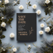 Minimalistisches Schwarz/Gold Save the Date