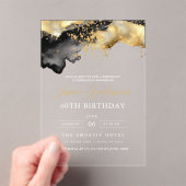 Minimalistisches Schwarz-Gold-Script am 60. Geburt Acryleinladungen (Insitu (Handheld))