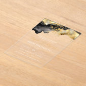 Minimalistisches Schwarz-Gold-Script am 60. Geburt Acryleinladungen (Ablage )