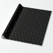 Minimalistisches Schwarz-Gold-Star-Muster Geschenkpapier (Ungerollt)