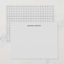 Minimalistisches Schwarz-Grau-Gitter-Monogramm Pro Mitteilungskarte