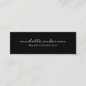 Minimalistisches Schwarz-Grau mit kursivem Text Mini Visitenkarte (Vorderseite)