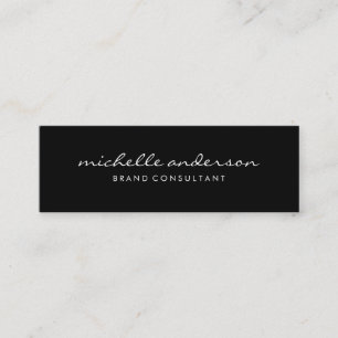 Minimalistisches Schwarz-Grau mit kursivem Text Mini Visitenkarte