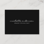 Minimalistisches Schwarz-Grau mit kursivem Text Visitenkarte (Vorderseite)