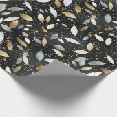 Minimalistisches Schwarz mit Gold und Silber-Glitz Geschenkpapier (Ecke)
