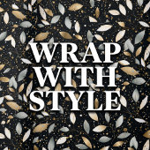 Minimalistisches Schwarz mit Gold und Silber-Glitz Geschenkpapier