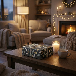 Minimalistisches Schwarz mit Gold und Silber-Glitz Geschenkpapier