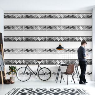 Minimalistisches Schwarz mit griechischem Schlüsse Tapete