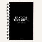 Minimalistisches Schwarz-Notebook Notizblock (Vorderseite)