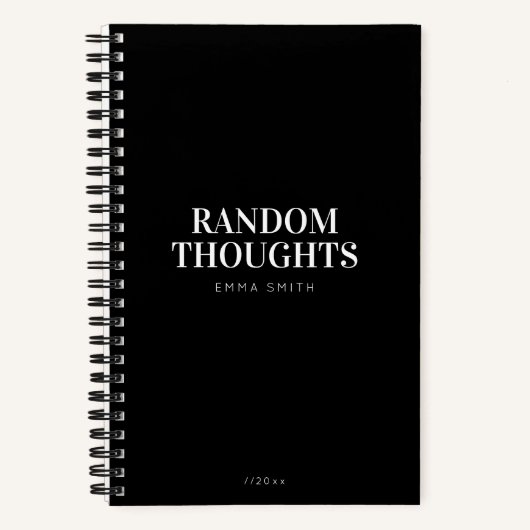 Minimalistisches Schwarz-Notebook Notizblock (Vorderseite)