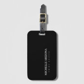 Minimalistisches Schwarz Professionell Modern Gepäckanhänger (Vorderseite Vertikal)