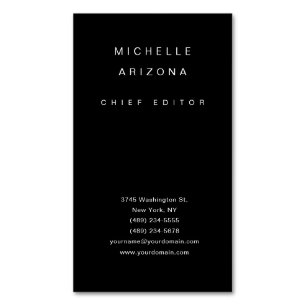 Minimalistisches Schwarz Professionell Modern Magnetische Visitenkarte
