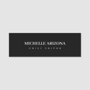 Minimalistisches Schwarz Professionell Modern Namensschild
