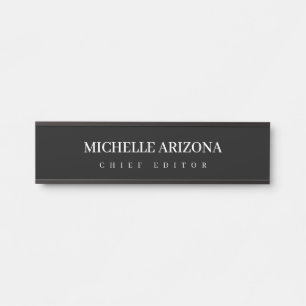 Minimalistisches Schwarz Professionell Modern Türschild