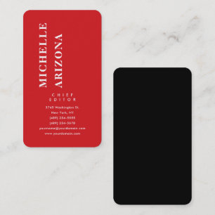 Minimalistisches Schwarz Rot & Weiß Modern Profess Visitenkarte