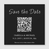 Minimalistisches Schwarz | SAVE THE DATE | QR Code Magnetkarte (Vorderseite)