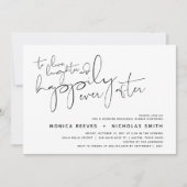 Minimalistisches Schwarz-Script-Hochzeitsessen Pro Einladung (Vorderseite)