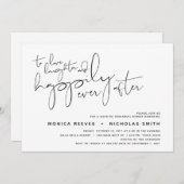 Minimalistisches Schwarz-Script-Hochzeitsessen Pro Einladung (Vorne/Hinten)