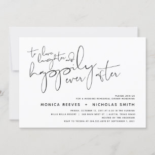 Minimalistisches Schwarz-Script-Hochzeitsessen Pro Einladung