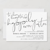 Minimalistisches Schwarz-Script-Hochzeitsessen Pro Einladung (Vorderseite)