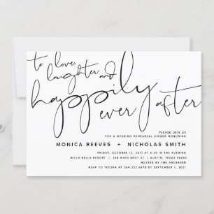 Minimalistisches Schwarz-Script-Hochzeitsessen Pro Einladung