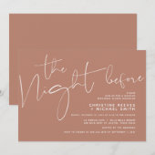 Minimalistisches Schwarz-Script-Hochzeitsessen Pro Einladung (Vorne/Hinten)